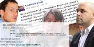 Beorda, nuevo director del Ceicer (izq), Barreiro (centro) y Sebasti&aacute;n Lorenzo (der.). Fotomontaje junto al decreto de designaci&oacute;n que el Gobierno borr&oacute; de la de la web.